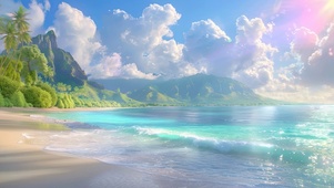 沙滩浪花