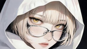 可爱眼镜女孩