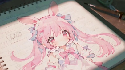 4K立体草稿女孩