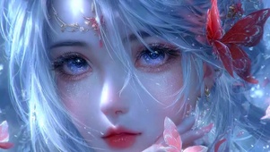 柔美白发4K