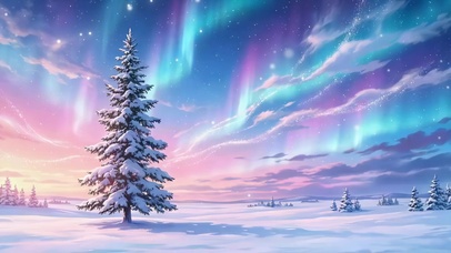 雪原极光