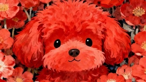 鲜花中萌宠狗带鱼屏