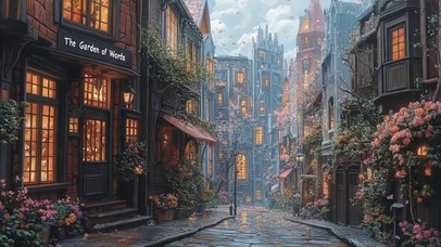 春日法式城市建筑街景