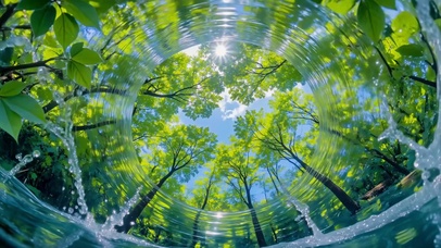 水镜里的夏日森林