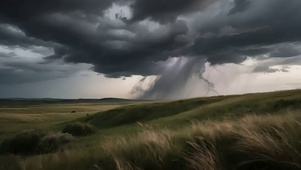 雷暴静谧草原