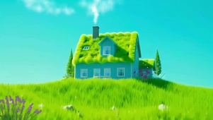 绿色清新小屋