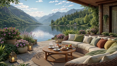 晴日湖畔小木屋