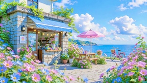 护眼海边咖啡店