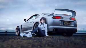 户外汽车美女