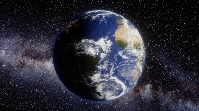 宇宙中悬浮的地球