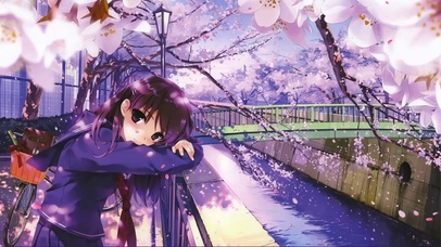 春天湖边少女