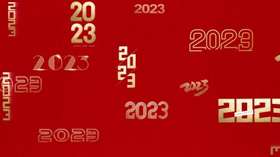2023年烫金数字底纹新年兔年