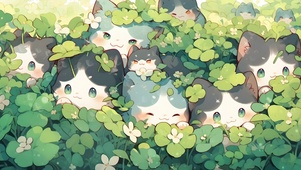 花卉小猫