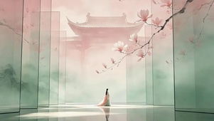 玉兰屏风美女
