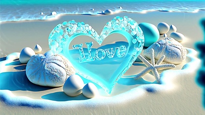 4K唯美治愈爱心海底