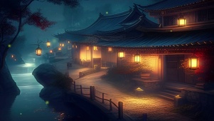 小镇夜色
