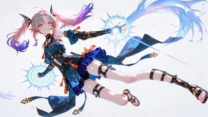 炫酷战斗风二次元美少女