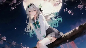 月光下女孩