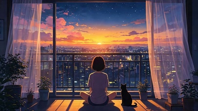女孩与猫咪