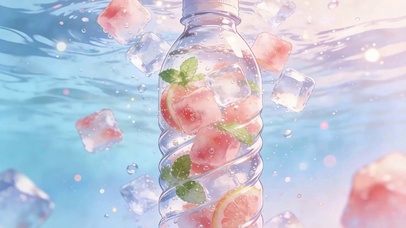 冰块橙子水