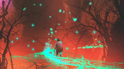 4K 高清 森林中的小绿桥