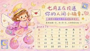 七月好运日历壁纸