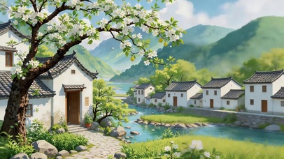 小清新青山小镇