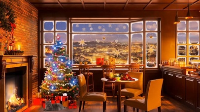 冬季圣诞咖啡厅