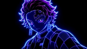 霓虹炫彩炭治郎动漫壁纸