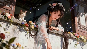 女孩与猫咪