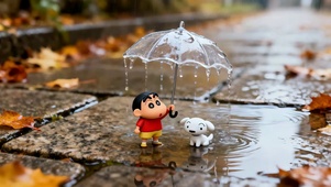 4K秋雨中的两小只