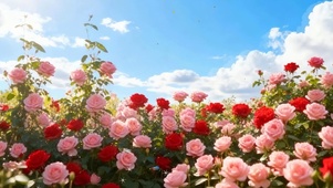 蓝天白云花草树木双屏