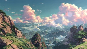 俯瞰清新云雾群山
