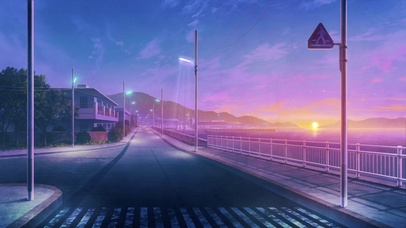 4k夕阳海岸公路无缝循环