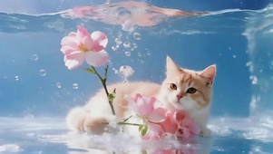 水下鲜花女孩