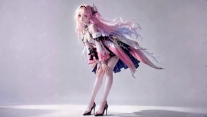 粉发少女