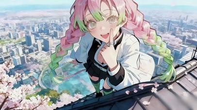 屋檐上做鬼脸的甘露寺蜜璃