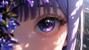 紫罗兰少女近颜异瞳美瞳