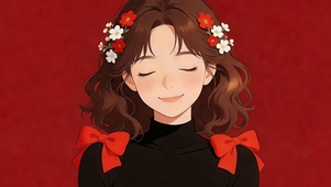 红蝴蝶结女孩