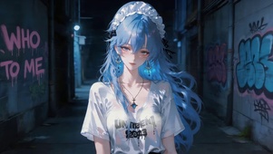 小巷涂鸦少女