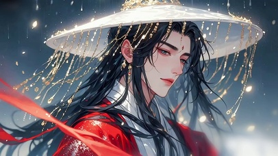 雪笠金芒红衣客