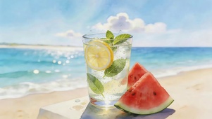海滩柠檬汽水