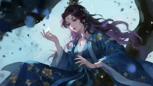 落花气质古风美女