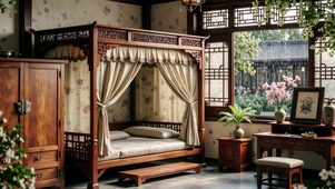 【雨景】中式古典卧房