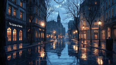 城市雨夜街道温暖灯光