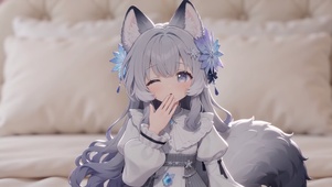 银发狐耳少女