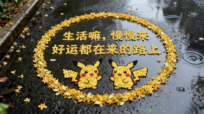 动漫风景皮卡丘的小清新好运宣言