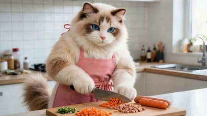切菜猫咪