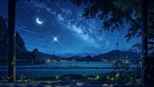 星空银河 萤火虫的夏夜