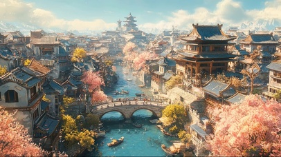 春日古镇繁荣盛景